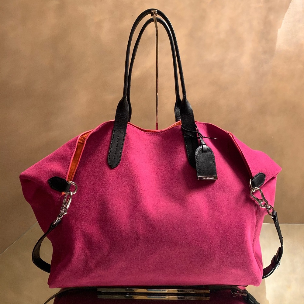Cole Haan Pink Suede Crosby Shopper Tote